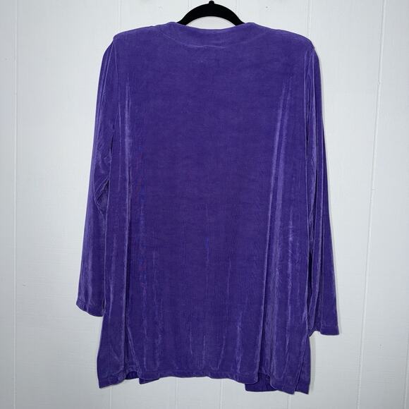 Citiknits Women’s 2 Piece Slinky Knit Tank Top & Jacket Purple Size Large - Picture 2 of 5